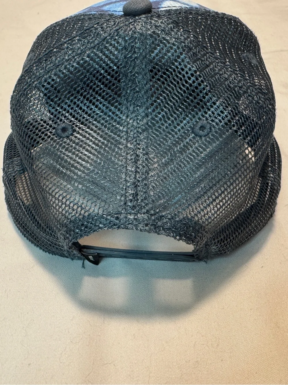 Prana Blue Patterned Mesh Trucker Hat